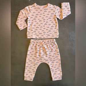 Nordstrom Soft Pink with Black Rainbows Two-piece Set